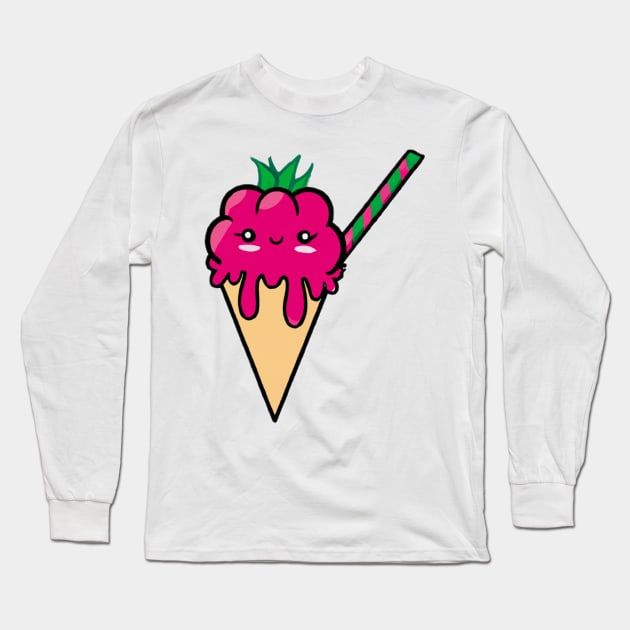 Raspberry Sorbet Long Sleeve T-Shirt by Heep